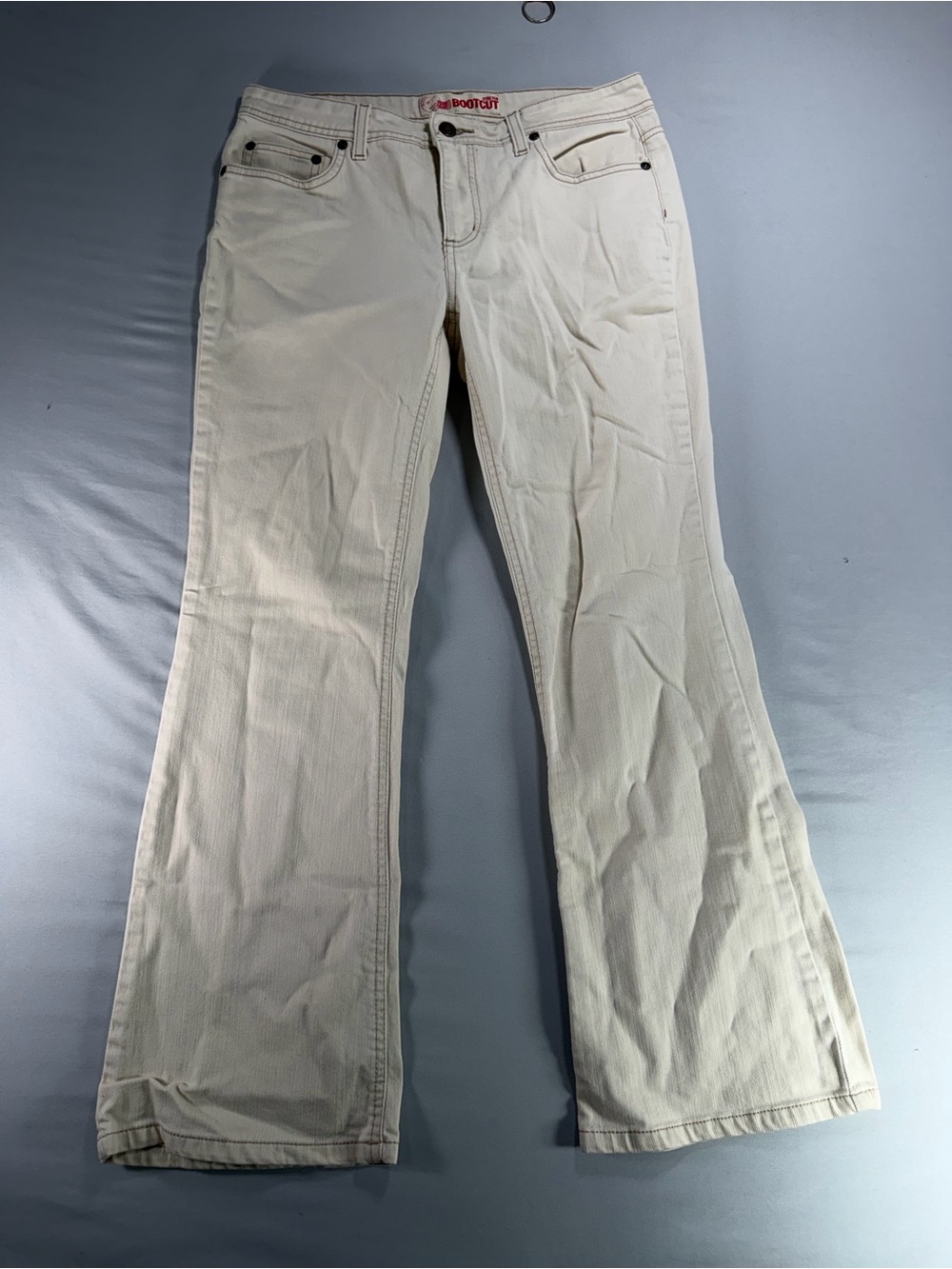 Womens Faded Glory Tan Bootcut Jeans Size 8P #957